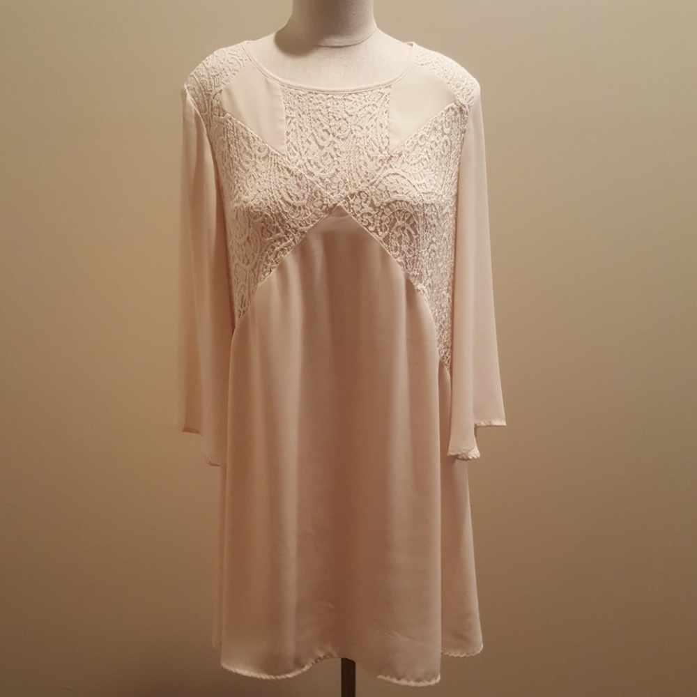 Lined Swing Dress with Lace